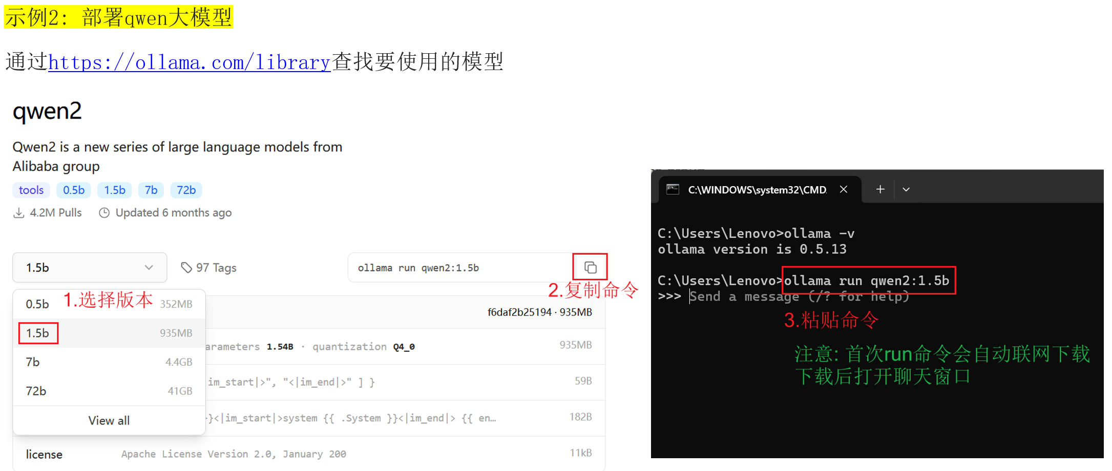 运行模型命令